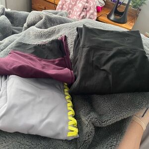 Fabletics Activewear Leggings Set - Black, Purple, Gray